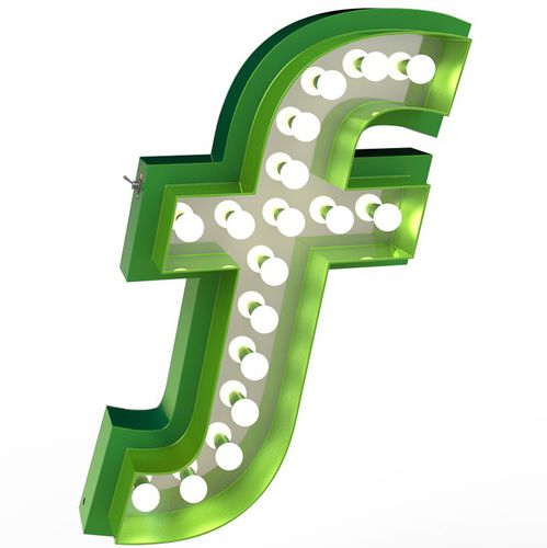 Applique murale design original - LETTER F - DelightFULL - d'intérieur / d'extérieur / en aluminium