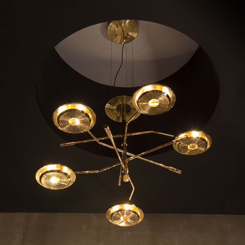 Lustre contemporain - HENDRIX - DelightFULL - en laiton / 9 ampoules / professionnel