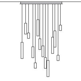 Lustre contemporain - MODULARITY - graypants  - en métal / rectangulaire / 1 niveau