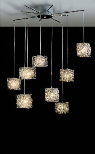 Lampe suspension - KUBINI: S 8 - Knikerboker - en aluminium / contemporaine / halogène