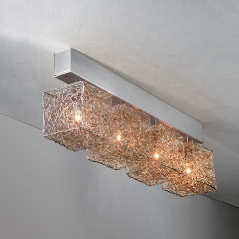 Plafonnier contemporain - KUBINI: T 4 - Knikerboker - en aluminium / halogène