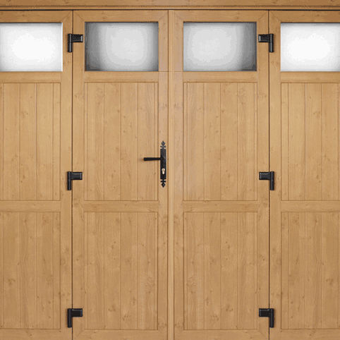 Porte de garage battante - LALLEMANT FERMETURES : CADRE SOUDE 3 - Lallemant - en PVC / manuelle