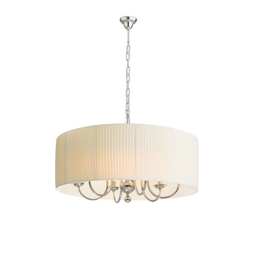 Lustre classique - SENECA : 2590 - LUMIS SRL - en laiton / en tissu / 6 ampoules