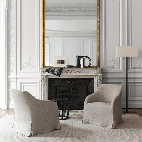 Fauteuil contemporain - AGATHOS - MAXALTO - en tissu / en cuir / en acier