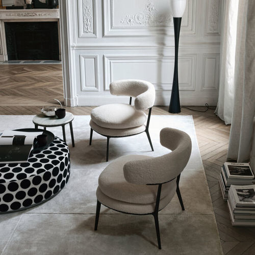 Fauteuil contemporain - CARATOS - MAXALTO - en tissu / en cuir / en fonte d'aluminium