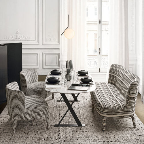 Table contemporaine - PATHOS - MAXALTO - en MDF / en marbre / avec piètement en acier