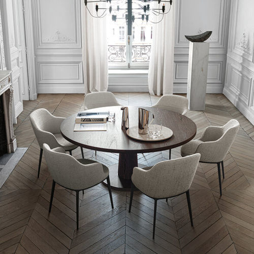 Table bistrot contemporaine - CONVIVIO - MAXALTO - en bois massif / en placage de bois / avec piètement en bois massif