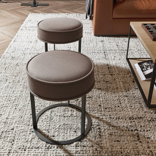Tabouret contemporain - LITHOS - MAXALTO - en cuir / en tissu / avec piètement en acier