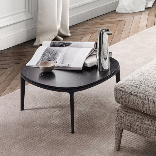 Table basse contemporaine - CARATOS - MAXALTO - en marbre / avec piètement en aluminium / rectangulaire
