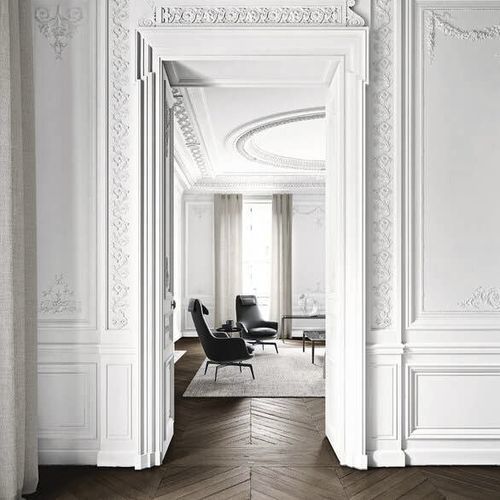 Fauteuil contemporain - CARATOS - MAXALTO - en tissu / en cuir / en fonte d'aluminium