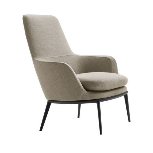 Fauteuil contemporain - CARATOS - MAXALTO - en tissu / en cuir / en fonte d'aluminium