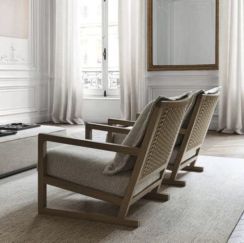 Fauteuil contemporain - CLIO - MAXALTO - en tissu / en cuir / en bois massif
