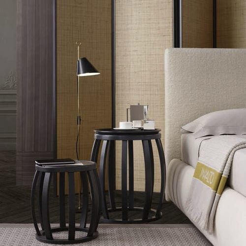 Table de chevet contemporaine - LOTO - MAXALTO - en placage de bois / en bois massif / avec piètement en bois massif