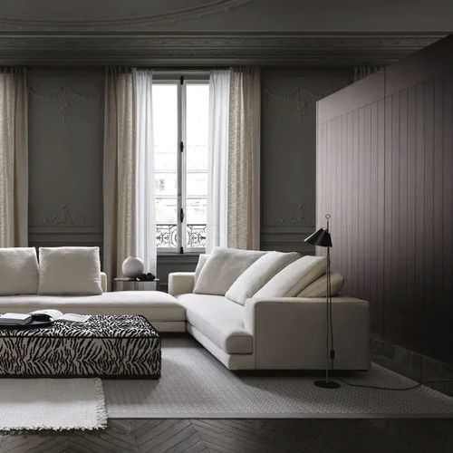 Canapé contemporain - ARBITER - MAXALTO - en tissu / en cuir / avec accoudoirs