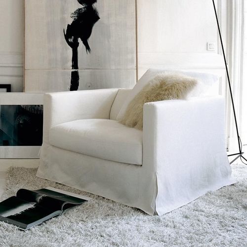 Fauteuil contemporain - SIMPLICITER - MAXALTO - en tissu / en cuir / en acier