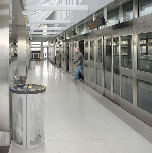 Poubelle de tri sélectif - MADRID SECURITY  - CERVIC ENVIRONMENT - en acier galvanisé / d'intérieur / professionnelle