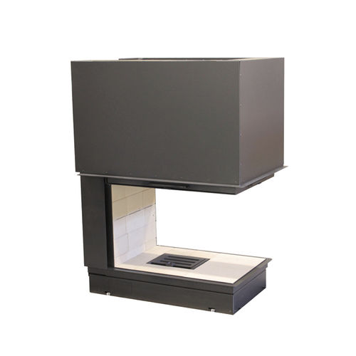 Foyer fermé à bois - EPI950 - Axis - à 3 faces / en acier / avec porte escamotable