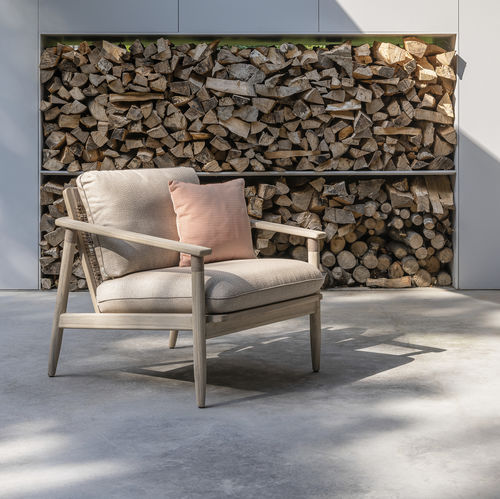 Fauteuil contemporain - DAVID - VINCENT SHEPPARD - en tissu / en teck / en corde