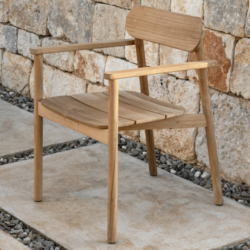 Chaise de salle à manger contemporaine - Freya - VINCENT SHEPPARD - d'extérieur / en teck / avec piètement en bois massif