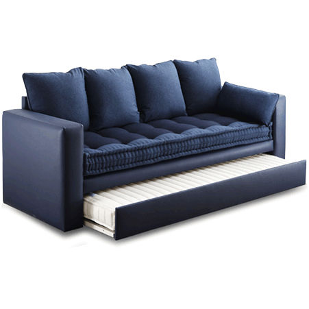 Canapé contemporain - EXTRAS - le lit national - en tissu / avec lit gigogne / bleu