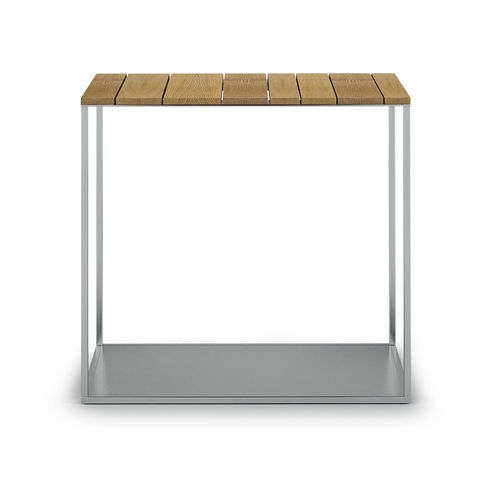 Table d'appoint contemporaine - YORK - Röshults - en teck / en acier inoxydable / en marbre