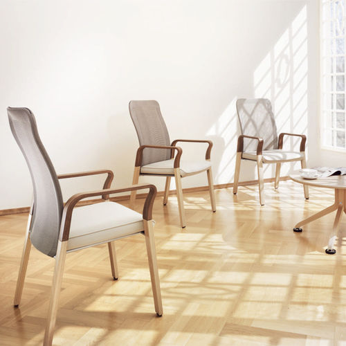 Chaise visiteur contemporaine - TACEO 8337/AN - Brunner GmbH - d'intérieur / en tissu / avec piètement en bois