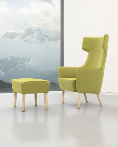 Fauteuil visiteur contemporain - WELLANO 9955/A - Brunner GmbH - en tissu / en cuir / en hêtre
