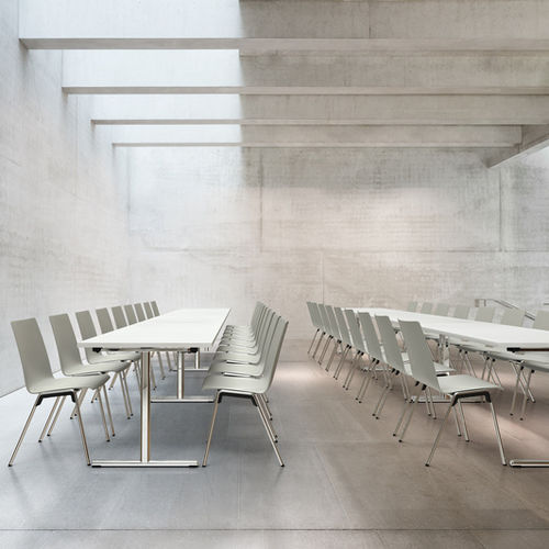 Table de conférence contemporaine - BASIC 2910 - Brunner GmbH - en HPL / avec piètement en métal chromé / rectangulaire