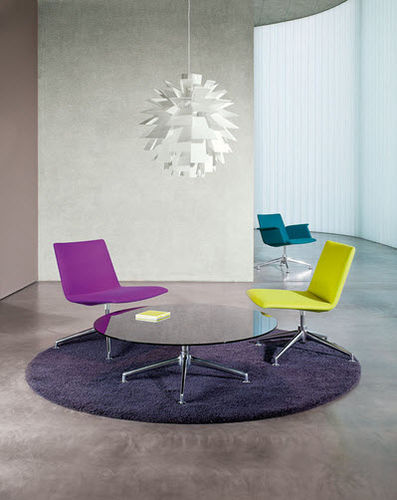 Chauffeuse contemporaine - FINA LOUNGE 6742 - Brunner GmbH - en tissu / aluminium / jaune