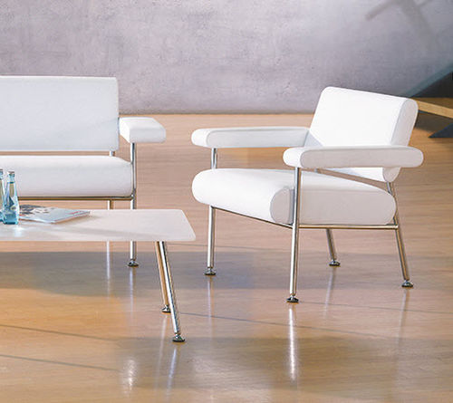 Fauteuil visiteur contemporain - MEET 5141/A - Brunner GmbH - en tissu / en cuir / en acier
