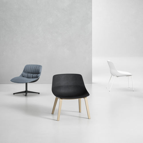 Fauteuil contemporain - CRONA LIGHT 6357 - Brunner GmbH - en tissu / en acier / en bois