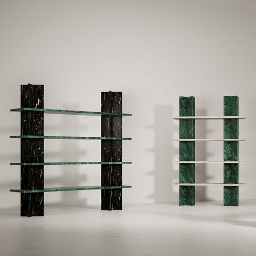 Étagère contemporaine - MONUMENT - LA CHANCE - en frêne / en marbre / blanche