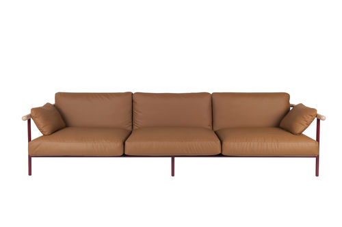 Canapé contemporain - X-RAY - LA CHANCE - en tissu / en cuir / rouge