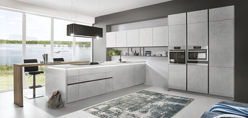 Cuisine en pierre - StoneArt 304 - nobilia - contemporaine / en bois / avec péninsule