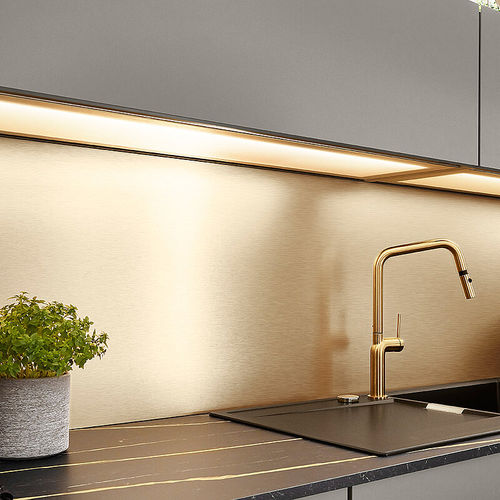 Crédence de cuisine en HPL - Yellow gold coloured - nobilia