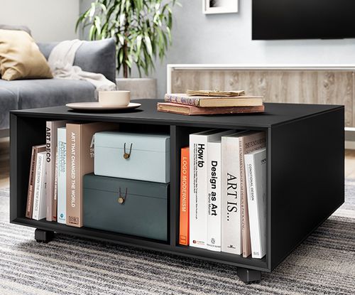 Table basse contemporaine - DENVER - nobilia - en bois laqué / avec piètement en bois laqué / carrée