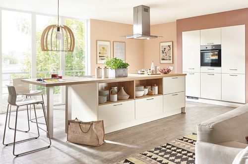 Cuisine contemporaine - FASHION 175 - nobilia - en bois / avec îlot / avec poignée