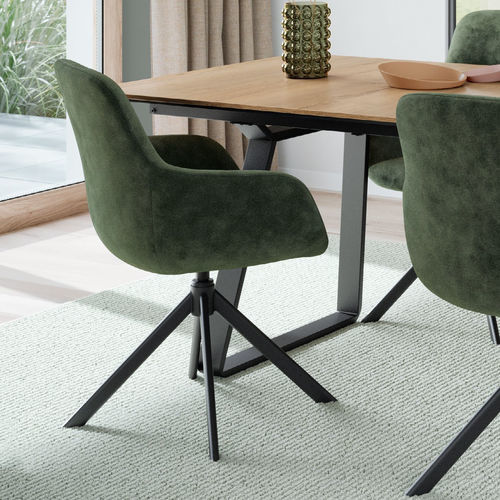 Chaise de salle à manger contemporaine - Turn  - nobilia - d'intérieur / en velours / en cuir