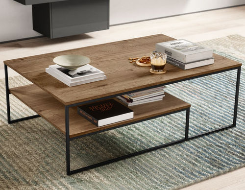 Table basse contemporaine - Dakar - nobilia - en bois / avec piètement en acier / rectangulaire