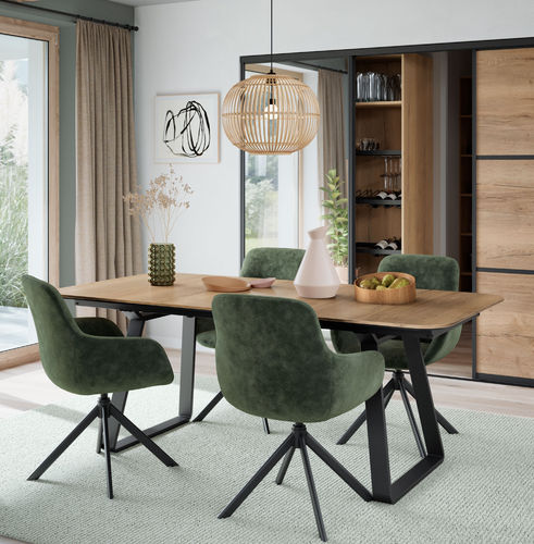 Table à manger contemporaine - Rom  - nobilia - en bois / en béton / en ardoise