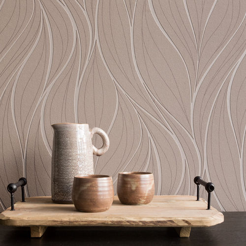 Papier peint contemporain - BEIGE TOUSLED R2930 - WALLS REPUBLIC - en tissu / à motif / métallisé