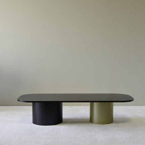 Table basse contemporaine - ARCADIE  - ENO STUDIO - en placage de bois / avec piètement en MDF / rectangulaire