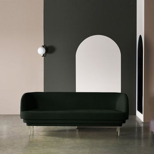 Canapé contemporain - CORNICE - ENO STUDIO - en velours / couleur personnalisable / 3 places
