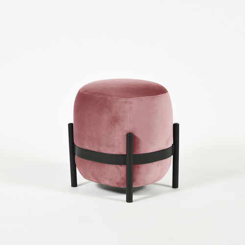 Pouf contemporain - VEGA - ENO STUDIO - en velours / en acier / rond