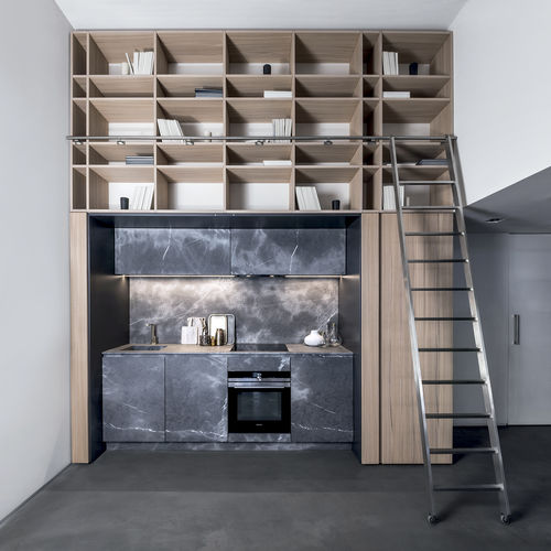 Cuisine contemporaine - 20150103 - TM Italia - en bois / en pierre / dissimulée