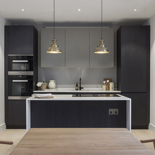 Cuisine contemporaine - G180 - TM Italia - en bois / en marbre / avec îlot