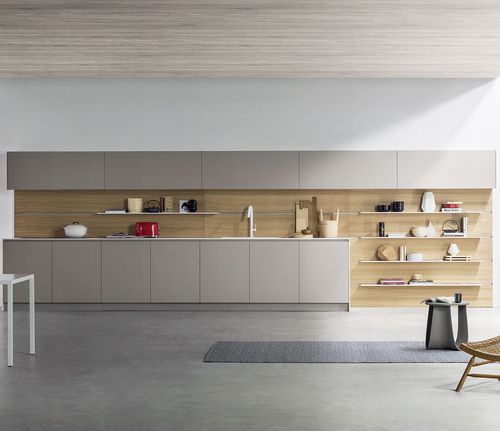 Cuisine contemporaine - K6 - TM Italia - en bois / en inox / en stratifié
