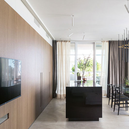 Cuisine contemporaine - 201706 - TM Italia - en bois / en granite / avec îlot