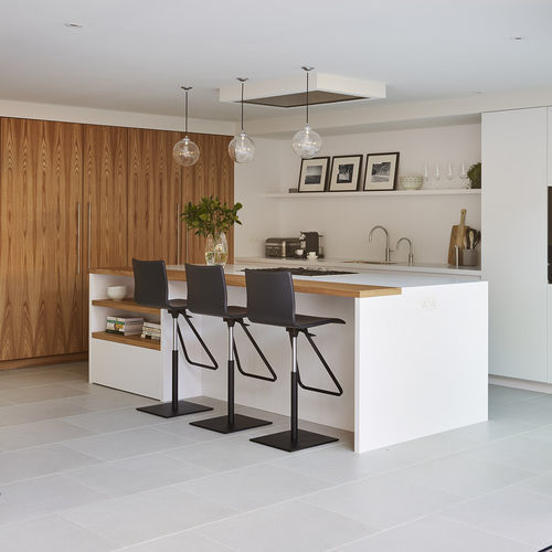 Cuisine contemporaine - 201707 - TM Italia - en bois / en Corian® / avec îlot