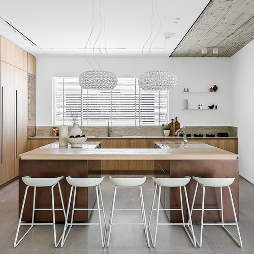 Îlot de cuisine en orme - 202305 - TM Italia - en Solid Surface / de grande taille / équipé